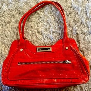 MAXX red orange leather purse
